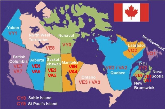 Canada call sign maps